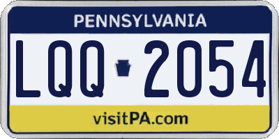 PA license plate LQQ2054
