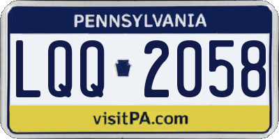 PA license plate LQQ2058