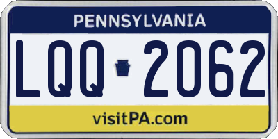 PA license plate LQQ2062