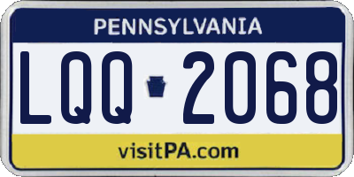 PA license plate LQQ2068