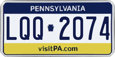 PA license plate LQQ2074