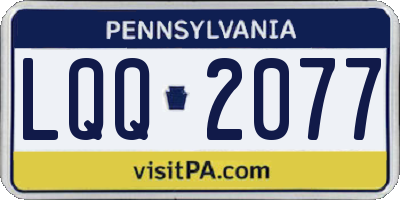 PA license plate LQQ2077
