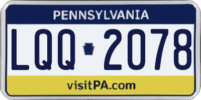 PA license plate LQQ2078