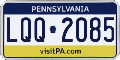 PA license plate LQQ2085
