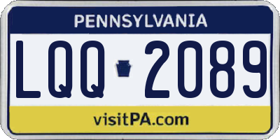 PA license plate LQQ2089