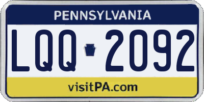 PA license plate LQQ2092
