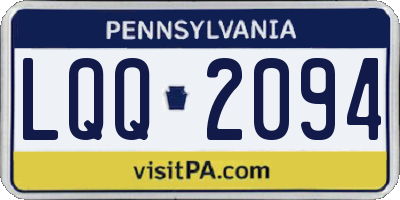 PA license plate LQQ2094