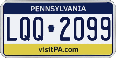 PA license plate LQQ2099