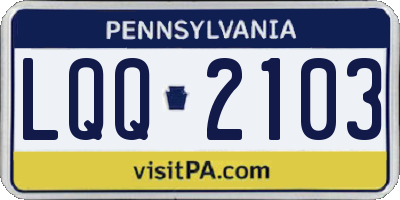 PA license plate LQQ2103