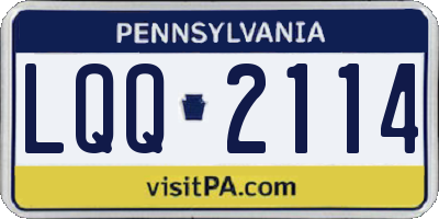 PA license plate LQQ2114
