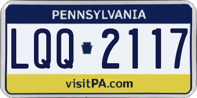 PA license plate LQQ2117