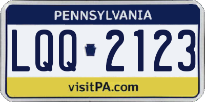 PA license plate LQQ2123