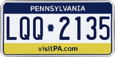 PA license plate LQQ2135
