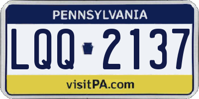 PA license plate LQQ2137