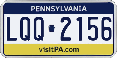 PA license plate LQQ2156