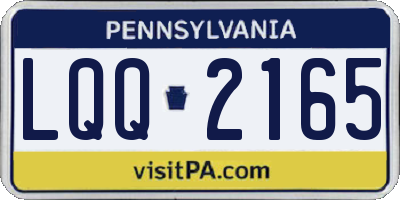 PA license plate LQQ2165