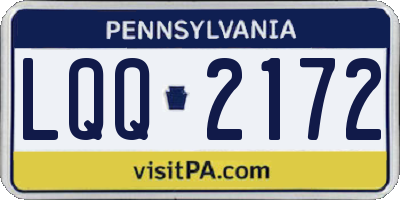 PA license plate LQQ2172