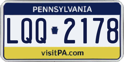 PA license plate LQQ2178