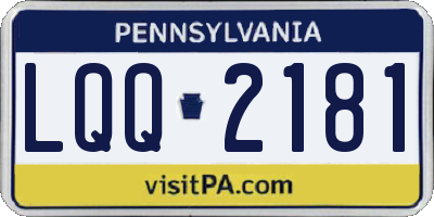 PA license plate LQQ2181