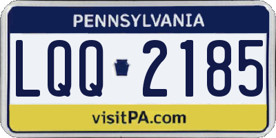 PA license plate LQQ2185