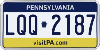 PA license plate LQQ2187