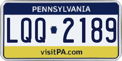 PA license plate LQQ2189