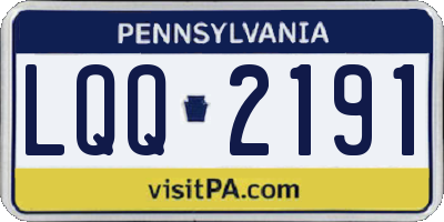 PA license plate LQQ2191