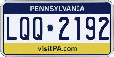 PA license plate LQQ2192