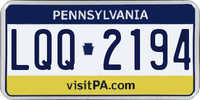 PA license plate LQQ2194
