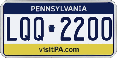 PA license plate LQQ2200