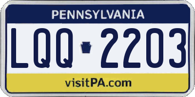PA license plate LQQ2203