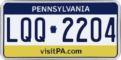 PA license plate LQQ2204