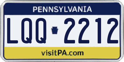 PA license plate LQQ2212