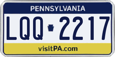 PA license plate LQQ2217