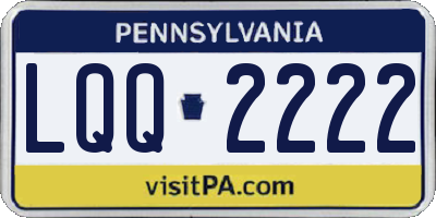 PA license plate LQQ2222