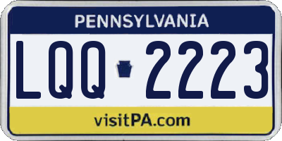 PA license plate LQQ2223