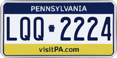 PA license plate LQQ2224