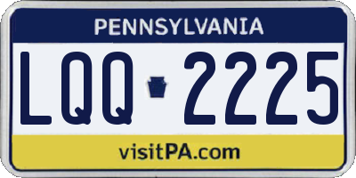 PA license plate LQQ2225