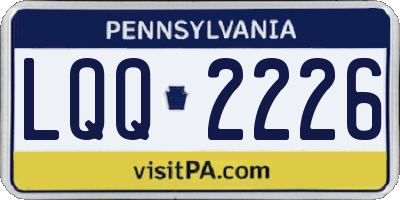 PA license plate LQQ2226
