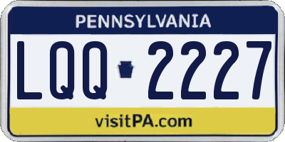 PA license plate LQQ2227
