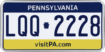 PA license plate LQQ2228