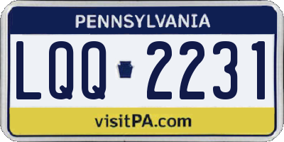 PA license plate LQQ2231