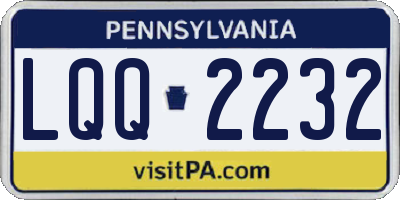 PA license plate LQQ2232