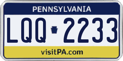 PA license plate LQQ2233