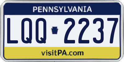 PA license plate LQQ2237
