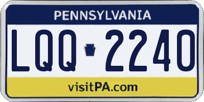 PA license plate LQQ2240