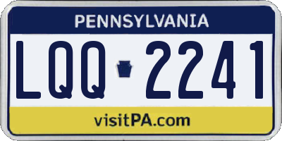 PA license plate LQQ2241
