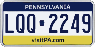 PA license plate LQQ2249