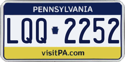 PA license plate LQQ2252