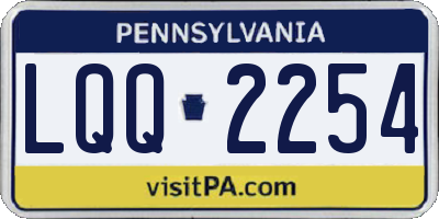 PA license plate LQQ2254